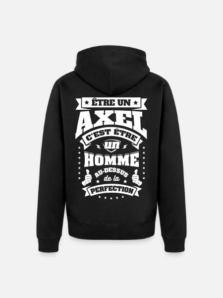 NOM - PRÉNOM - AXEL - Veste à capuche bio Premium Unisexe - noir