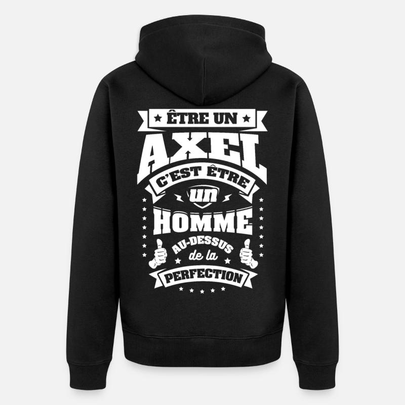 NOM - PRÉNOM - AXEL - Veste à capuche bio Premium Unisexe - noir