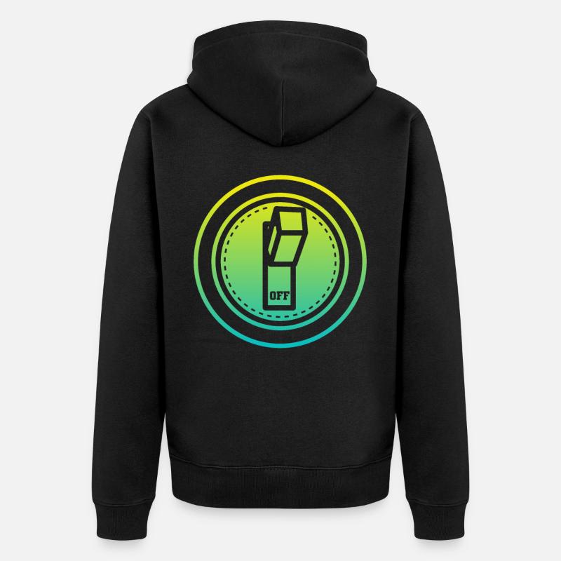 off button - Veste à capuche bio Premium Unisexe - noir