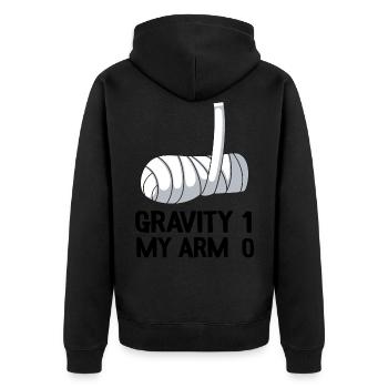Gebrochener Arm Gute Besserung Geschenk Genesung - Unisex Premium Bio Zip Hoodie - Schwarz - Hinten - Nico (187cm)