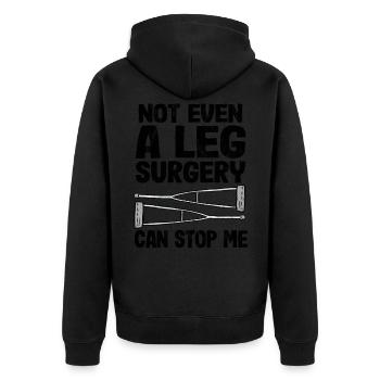 Gebrochenes Bein Gute Besserung Geschenk Genesung - Unisex Premium Bio Zip Hoodie - Schwarz - Hinten - Nico (187cm)