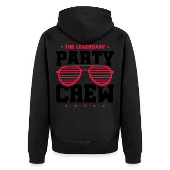 Party Crew - Unisex Premium Organic Zip Hoodie - black - Back - Nico (187cm)