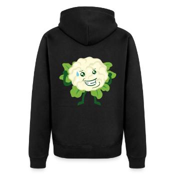Chou-fleur amusant - Veste à capuche bio Premium Unisexe - noir - Dos - Nico (187cm)