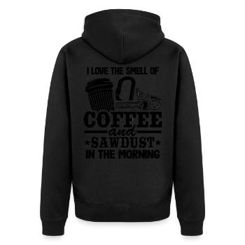 Café & Sciure d’arborescence Arborescence Cadeau - Veste à capuche bio Premium Unisexe - noir - Dos - Nico (187cm)