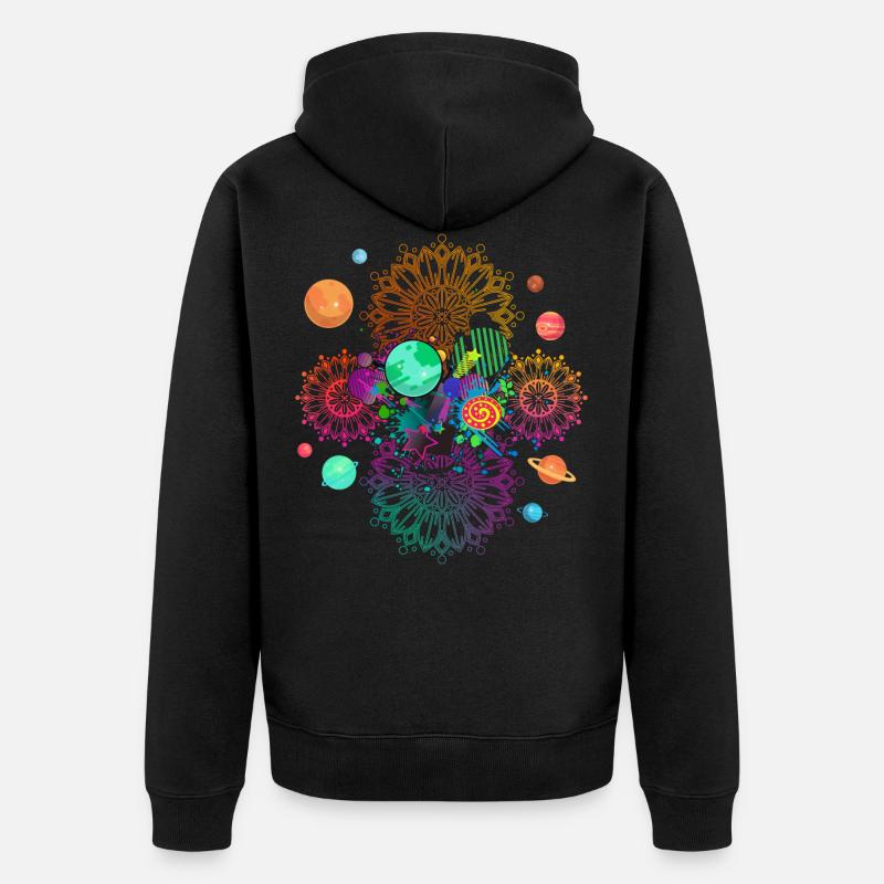 Mandala Psychedelic - Veste à capuche bio Premium Unisexe - noir