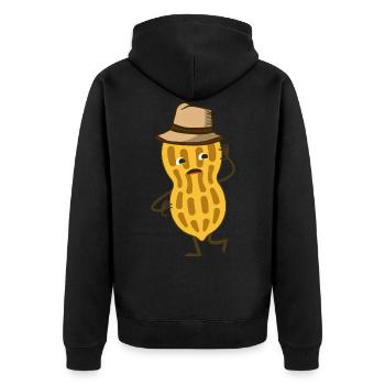 Cacahuètes Drôle - Veste à capuche bio Premium Unisexe - noir - Dos - Nico (187cm)