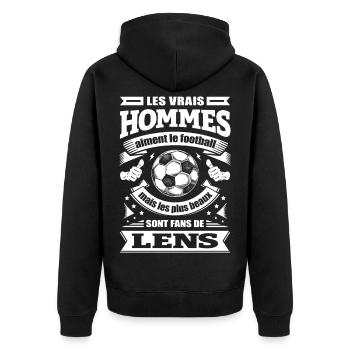 LES VRAIS HOMMES SONT FANS DE LENS - Veste à capuche bio Premium Unisexe - noir - Dos - Nico (187cm)