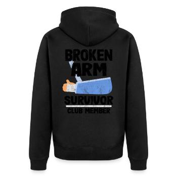 Gebrochener Arm Überlebender Geschenk Genesung - Unisex Premium Bio Zip Hoodie - Schwarz - Hinten - Nico (187cm)