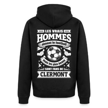 LES VRAIS HOMMES SONT FANS DE CLERMONT - Veste à capuche bio Premium Unisexe - noir - Dos - Nico (187cm)