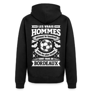LES VRAIS HOMMES SONT FANS DE BORDEAUX - Veste à capuche bio Premium Unisexe - noir - Dos - Nico (187cm)