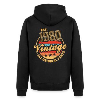 EST. 1980 Vintage Toutes les pièces d'origine - Veste à capuche bio Premium Unisexe - noir - Dos - Nico (187cm)