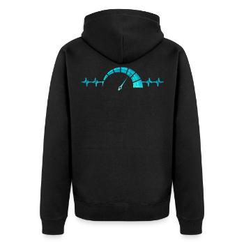 Car Speedometer Heartbeat Pulse Travel Vehicle - Unisex Premium Organic Zip Hoodie - black - Back - Nico (187cm)