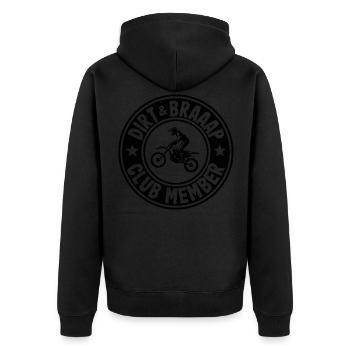 Motocross Club Mitglied Logo Dirt Bike Geschenk - Unisex Premium Bio Zip Hoodie - Schwarz - Hinten - Nico (187cm)