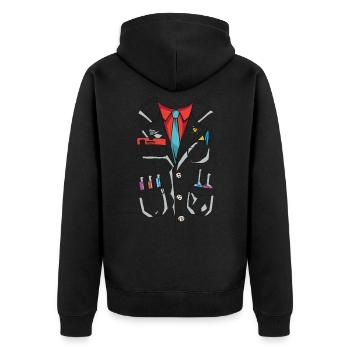 Chemistry Gift Idea Scientist Halloween Costume - Unisex Premium Organic Zip Hoodie - black - Back - Nico (187cm)