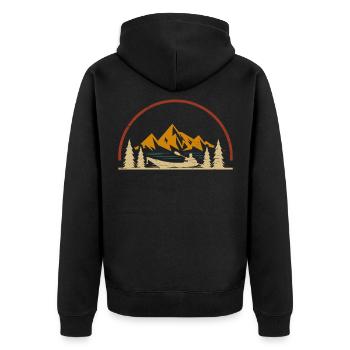 Kajak Paddeln Kayak Vintage - Unisex Premium Bio Zip Hoodie - Schwarz - Hinten - Nico (187cm)