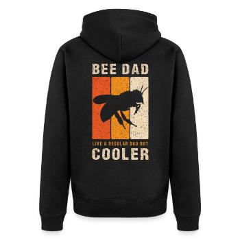 Abeille papa comme un habitué papa Mais Cooler - Veste à capuche bio Premium Unisexe - noir - Dos - Nico (187cm)