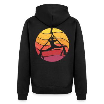 Acrobatics Gymnastic Vintage Aerial Silk - Unisex Premium Organic Zip Hoodie - black - Back - Nico (187cm)