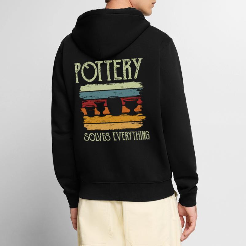 Pottery Ceramic Pottery solves everything Unisex Premium Organic Zip Hoodie