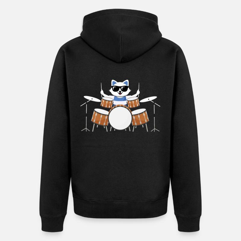 Chat percussion - Veste à capuche bio Premium Unisexe - noir