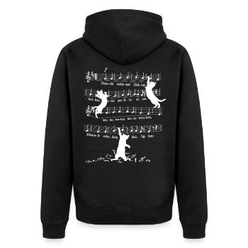 Freche Kätzchen Katzen Beethoven 9.Symphonie Noten - Unisex Premium Bio Zip Hoodie - Schwarz - Hinten - Nico (187cm)