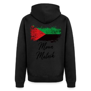 Peuple de la Martinique couleur drapeau - Veste à capuche bio Premium Unisexe - noir - Dos - Nico (187cm)