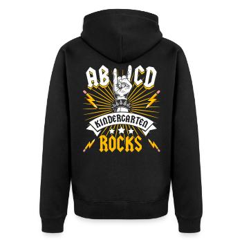 Kindergarten Rocks ABCD Rock Music Rocker Preschool - Unisex Premium Organic Zip Hoodie - black - Back - Nico (187cm)
