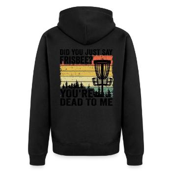 Disc Golf Sort Vintage Disc Golfer cadeau - Veste à capuche bio Premium Unisexe - noir - Dos - Nico (187cm)