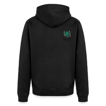 Entspannt achtarmig einen reinorgeln Saufen Bier - Unisex Premium Bio Zip Hoodie - Schwarz - Hinten - Nico (187cm)