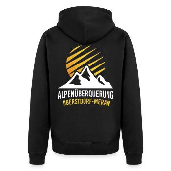 Traversée des Alpes Finisher Oberstdorf Meran Randonnée - Veste à capuche bio Premium Unisexe - noir - Dos - Nico (187cm)