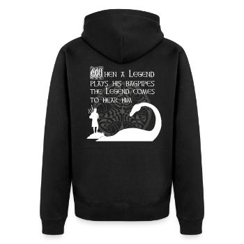 Legend - Unisex Premium Organic Zip Hoodie - black - Back - Nico (187cm)