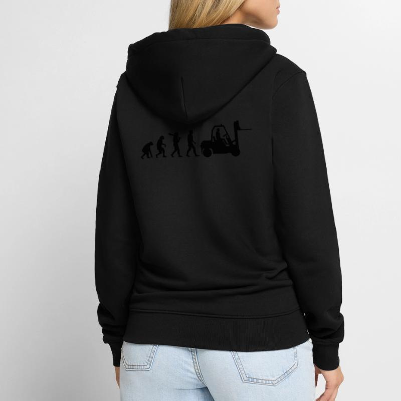 Chariot élévateur Evolution Chariot élévateur Cadeau Veste à capuche bio Premium Unisexe