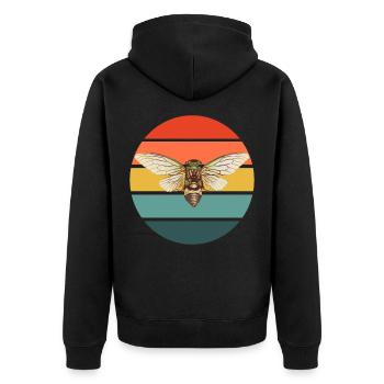 Zikade lustiger Insektenliebhaber - Unisex Premium Bio Zip Hoodie - Schwarz - Hinten - Nico (187cm)
