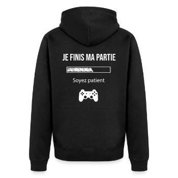 cadeau geek cool - Veste à capuche bio Premium Unisexe - noir - Dos - Nico (187cm)