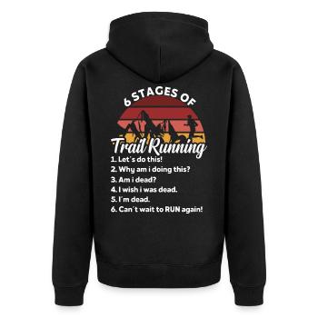 6 étapes de Trail running pour Trail Runner - Veste à capuche bio Premium Unisexe - noir - Dos - Nico (187cm)