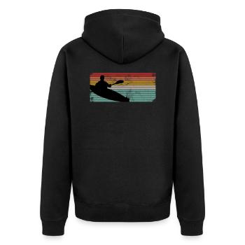 Kajakfahrer Kajak - Unisex Premium Bio Zip Hoodie - Schwarz - Hinten - Nico (187cm)