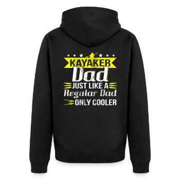 Kajak Dad - Unisex Premium Bio Zip Hoodie - Schwarz - Hinten - Nico (187cm)