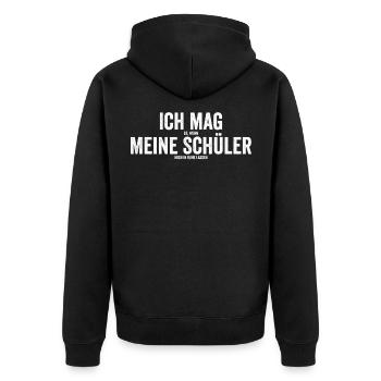 Lustiger Lehrer Spruch Ich Mag Meine Klasse - Unisex Premium Bio Zip Hoodie - Schwarz - Hinten - Nico (187cm)