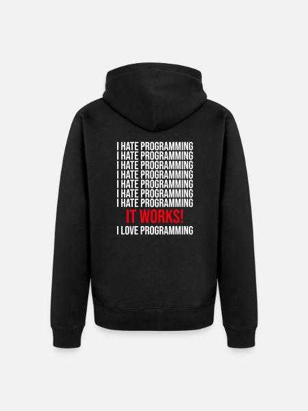 Programmer I hate programming - Unisex Premium Organic Zip Hoodie - black
