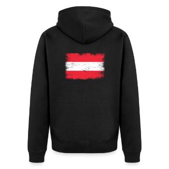 Drapeau de l’Autriche - Veste à capuche bio Premium Unisexe - noir - Dos - Nico (187cm)