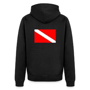 Diver's Flag Diving Flag Diver Gift - Unisex Premium Organic Zip Hoodie - black - Back - Nico (187cm)