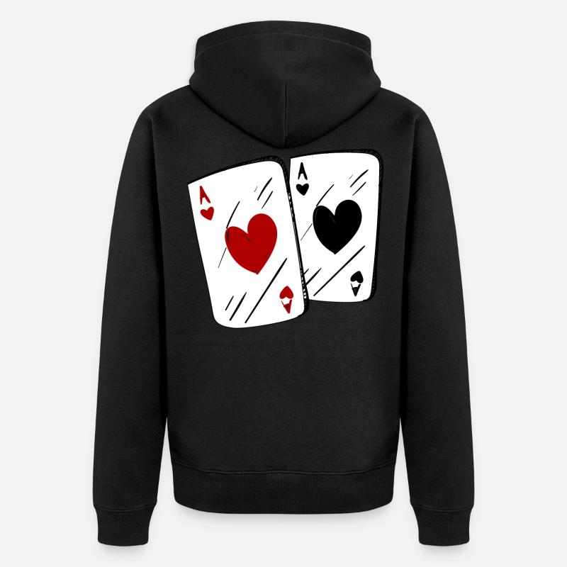 As de Cœurs 5 - Veste à capuche bio Premium Unisexe - noir