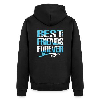 Best Friends Forever - Unisex Premium Bio Zip Hoodie - Schwarz - Hinten - Nico (187cm)