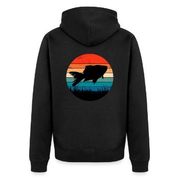 Fischzucht Fisch Aquarium Aquaristik Geschenk - Unisex Premium Bio Zip Hoodie - Schwarz - Hinten - Nico (187cm)