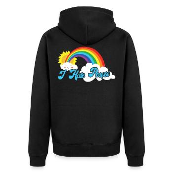Cute Cloud - I hate people - Unisex Premium Organic Zip Hoodie - black - Back - Nico (187cm)
