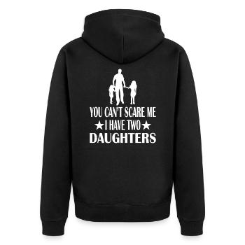 Cadeaux de papa de la fille Papa Deux filles - Veste à capuche bio Premium Unisexe - noir - Dos - Nico (187cm)