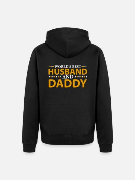 Husband Papa - Unisex Premium Organic Zip Hoodie - black