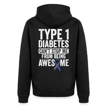 T1d Fantastisch Kann Nicht Aufhören - Bewusstsein - Unisex Premium Bio Zip Hoodie - Schwarz - Hinten - Nico (187cm)
