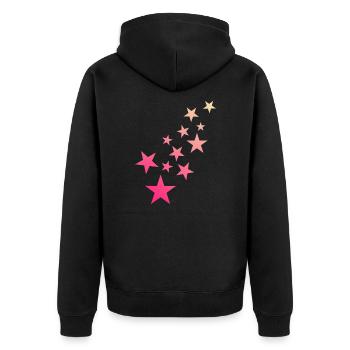 Star Star Pattern Starry Sky - Unisex Premium Organic Zip Hoodie - black - Back - Nico (187cm)