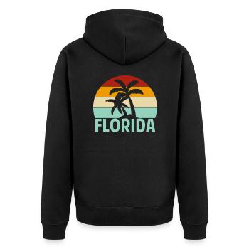 Beach Surfing Summer Miami Floride - Veste à capuche bio Premium Unisexe - noir - Dos - Nico (187cm)
