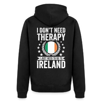 Je n’ai pas besoin de thérapie, juste de l’Irlande - Veste à capuche bio Premium Unisexe - noir - Dos - Nico (187cm)